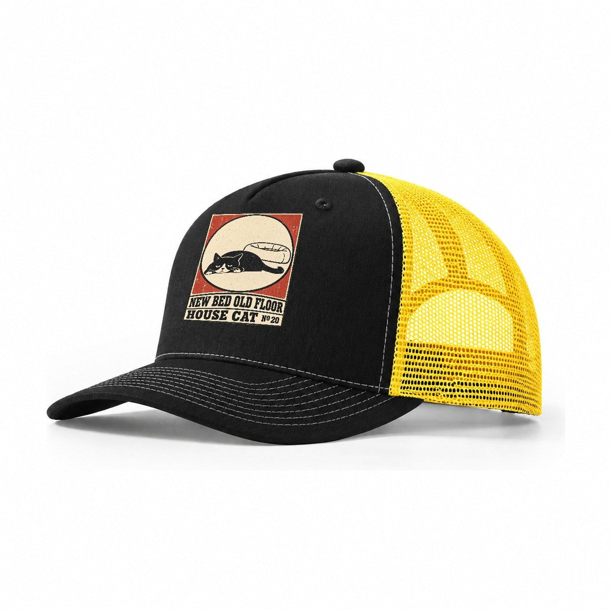New Bed Old Floor Neko Says No Trucker Hat – Black Yellow