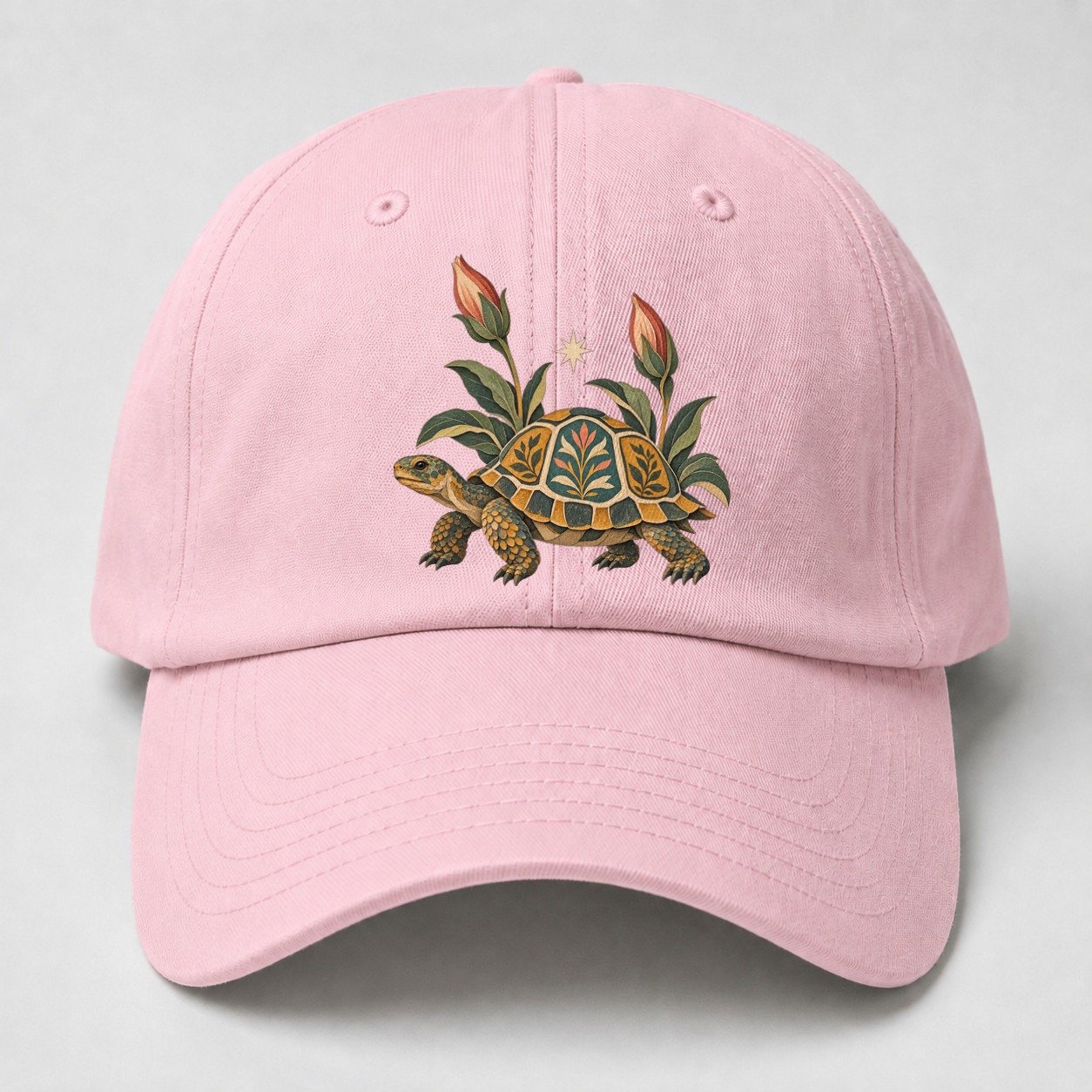 Tortoise Night Garden Gentle Wild Baseball Cap – Pink