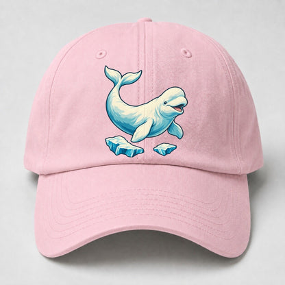 Beluga Whale And Floating Ice Canada Cultural Icons Baseball Cap – Pink