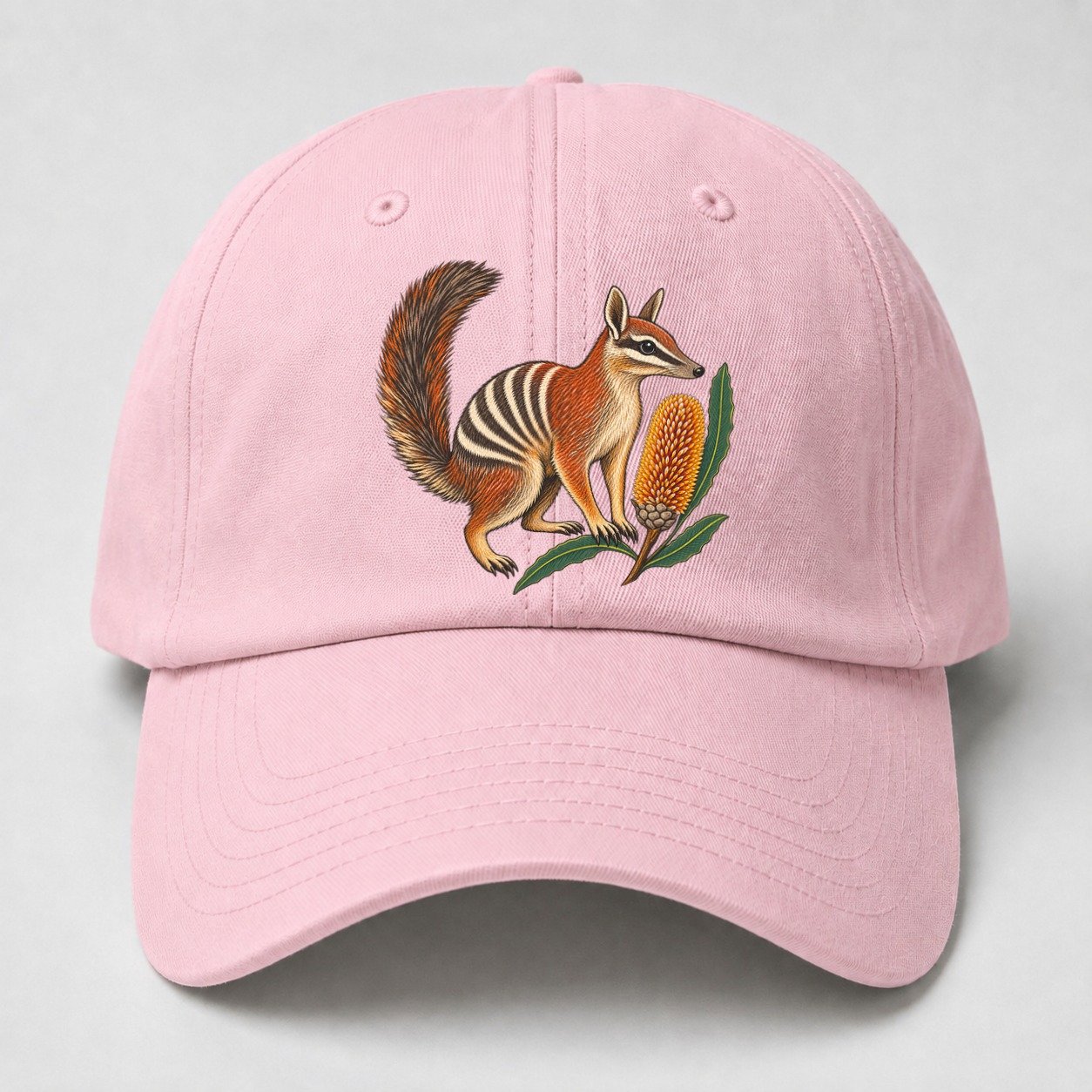 Numbat And Banksia Cones Australia Cultural Icons Baseball Cap – Pink