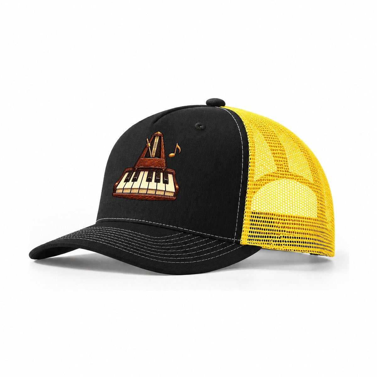 Piano And Metronome Everyday Originals Trucker Hat – Black Yellow