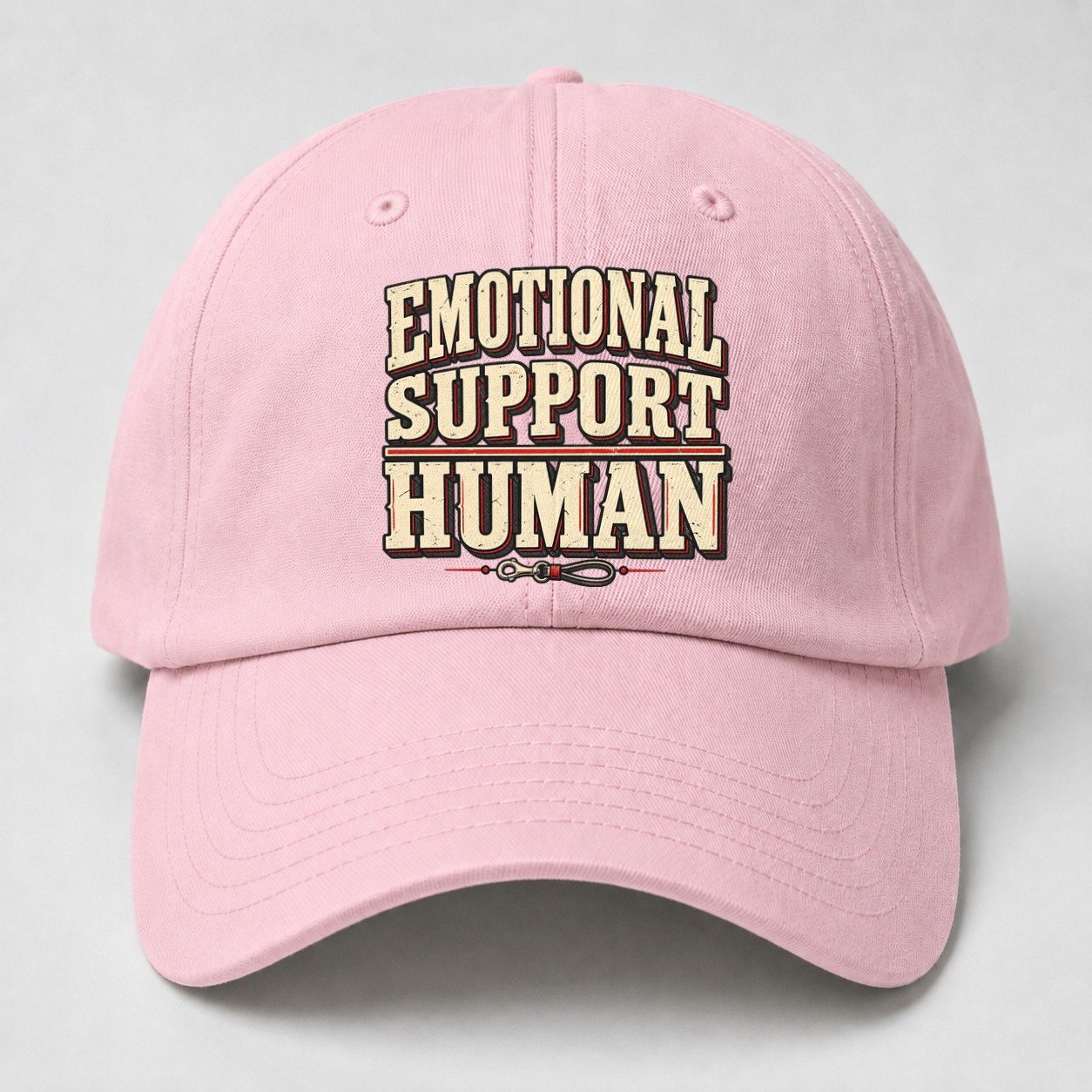 Emotional Support Human American Wit Baseball Cap – Pink