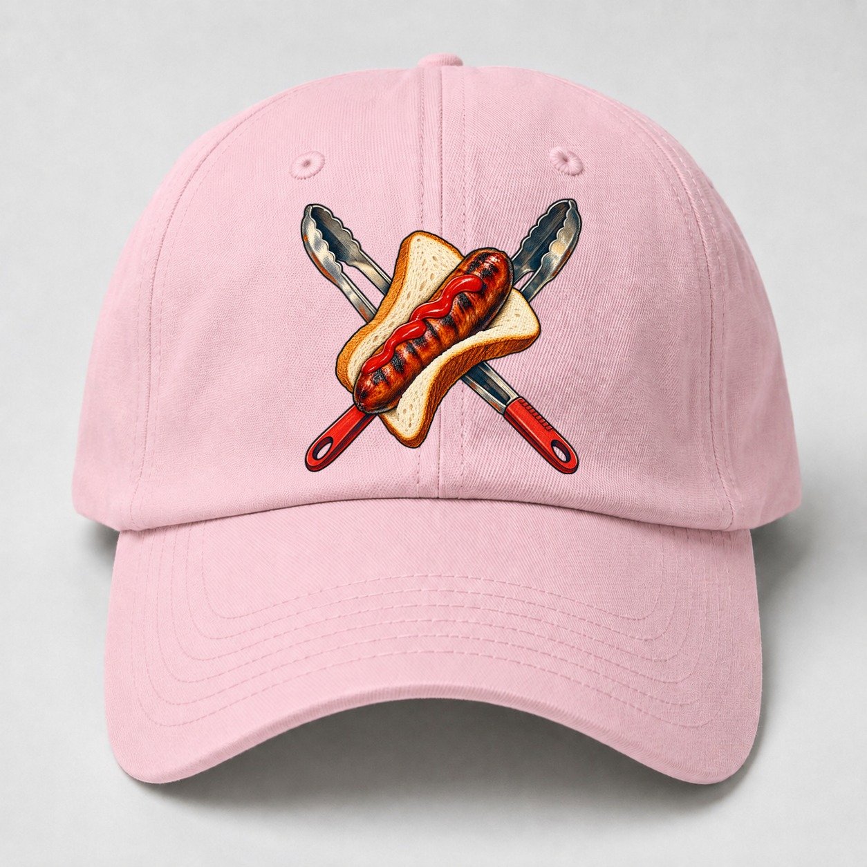 Sausage Sizzle Bread And Tongs Australia Cultural Icons Baseball Cap – Pink