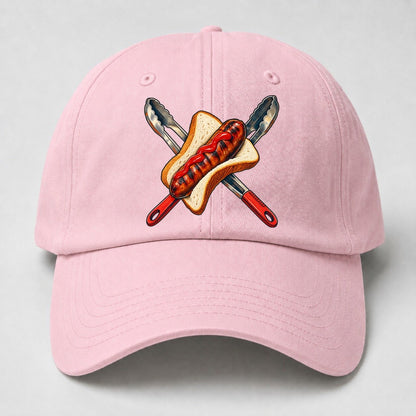 Sausage Sizzle Bread And Tongs Australia Cultural Icons Baseball Cap – Pink
