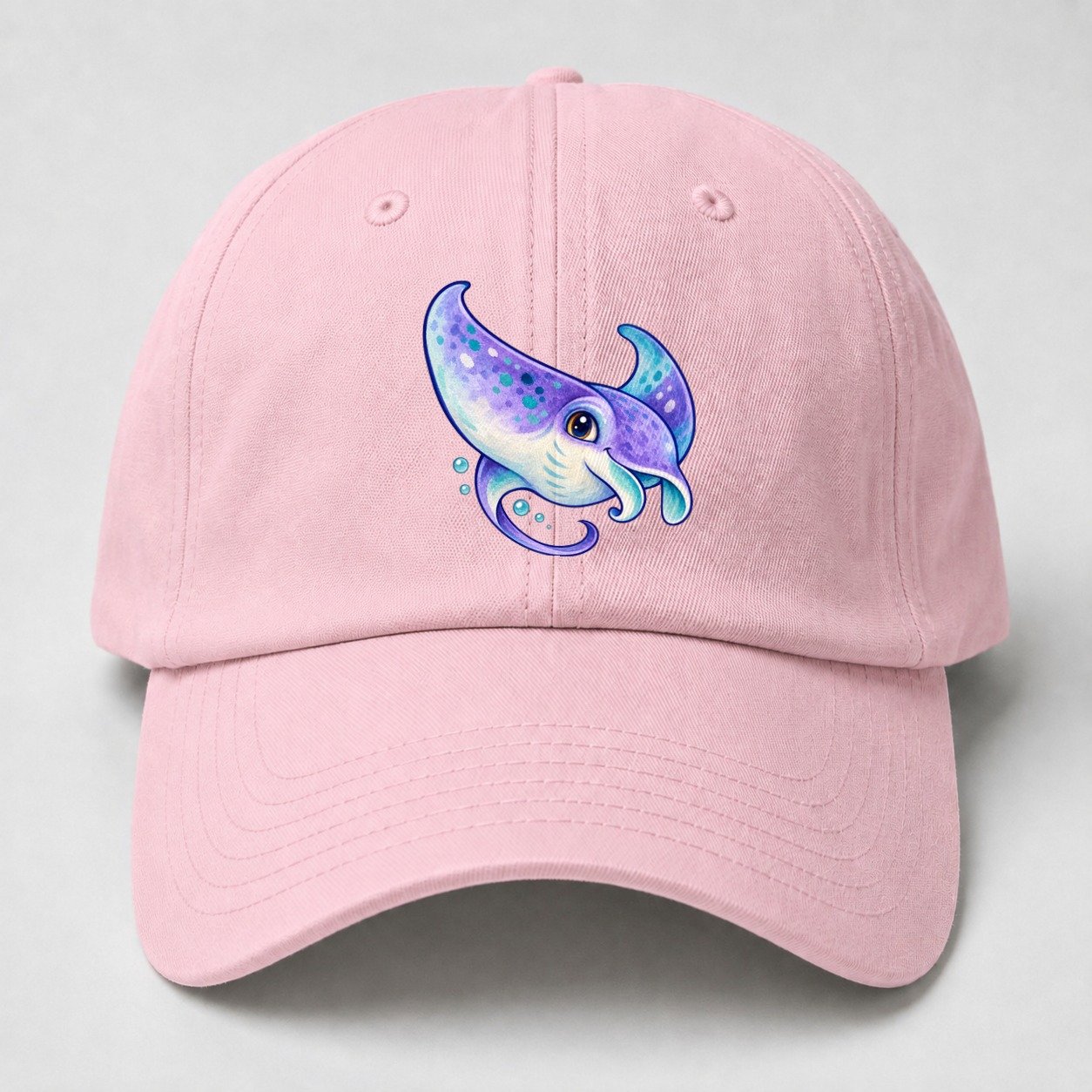 Manta Ray Barrel Turn Sea Sprite Baseball Cap – Pink