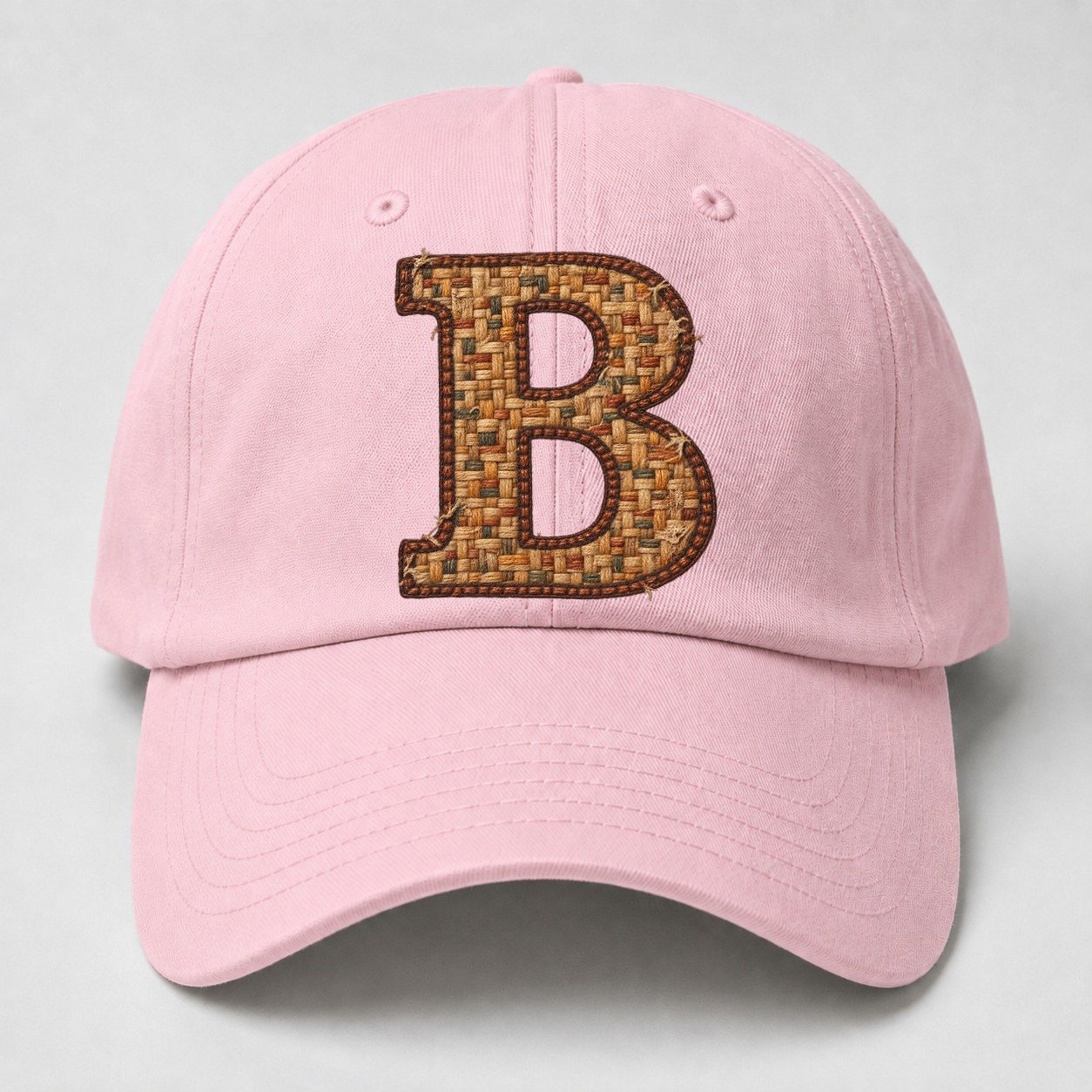Woven Tweed B Monogram Baseball Cap – Pink