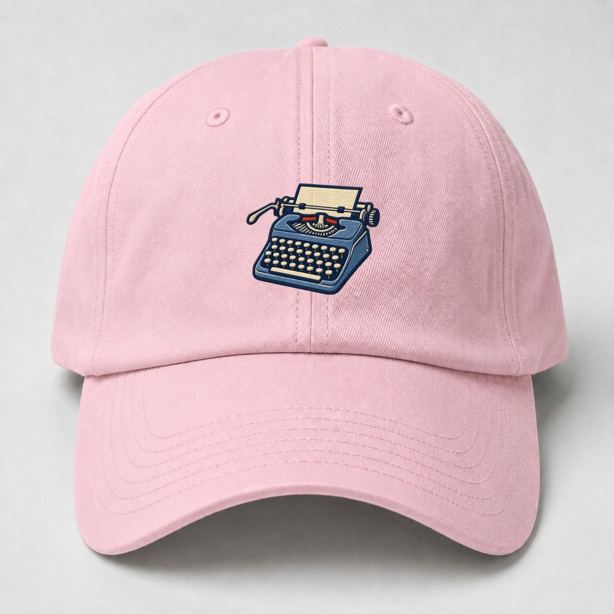 Manual Typewriter Tiny Solo Marks Baseball Cap – Pink