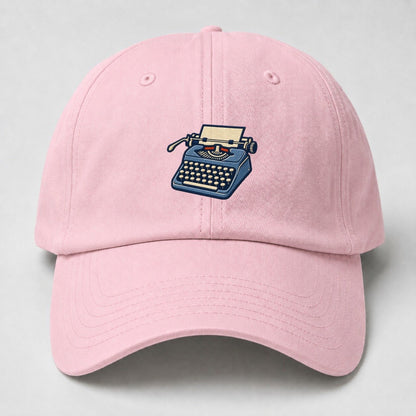 Manual Typewriter Tiny Solo Marks Baseball Cap – Pink