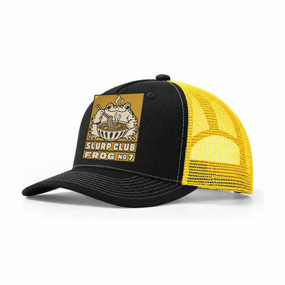 Frog Curry Slurp Club Trucker Hat – Black Yellow
