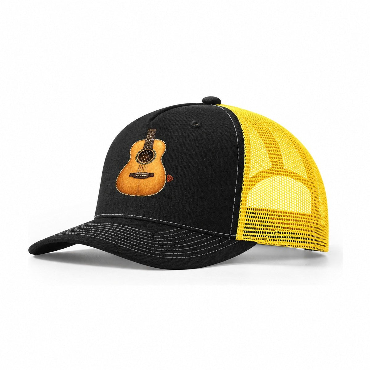 Acoustic Rosette And Pick Pastimes Companions Trucker Hat – Black Yellow