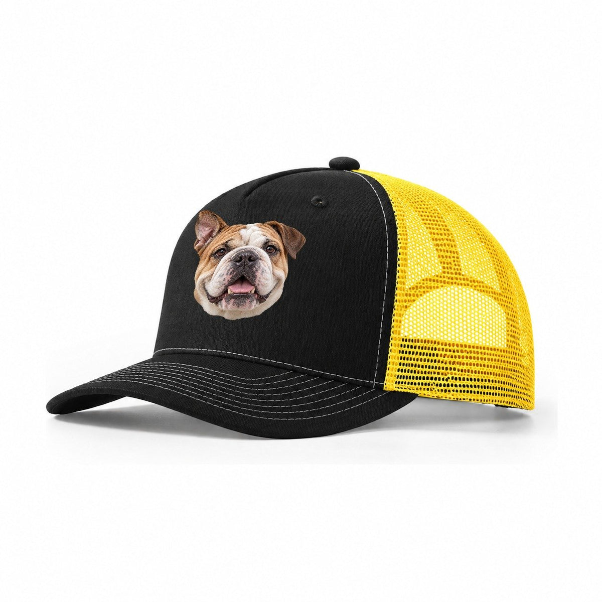 Bulldog One Ear Up Everyday Originals Trucker Hat – Black Yellow