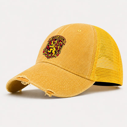 Belgium Retro Badge Country Logos Washed Trucker Hat – Yellow