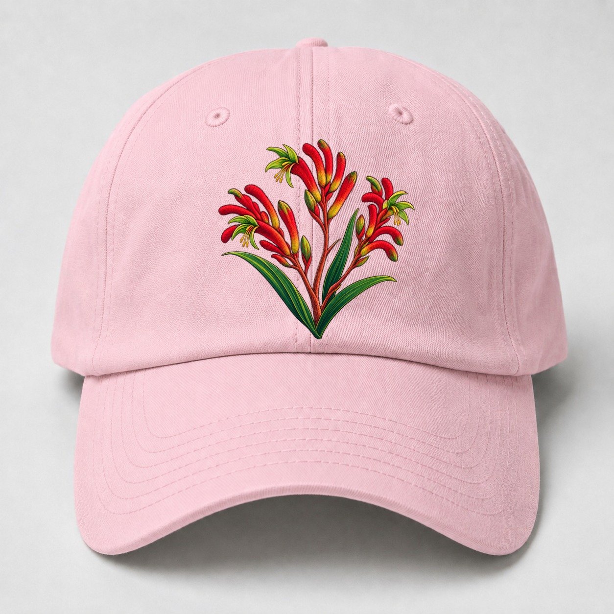 Western Australia Red And Green Kangaroo Paw Australia Cultural Icons Baseball Cap – Pink