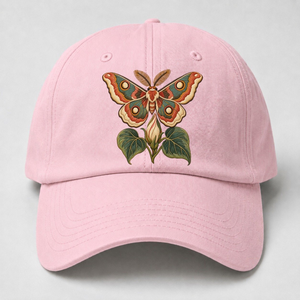 Silk Moth Moonflower Rest Gentle Wild Baseball Cap – Pink