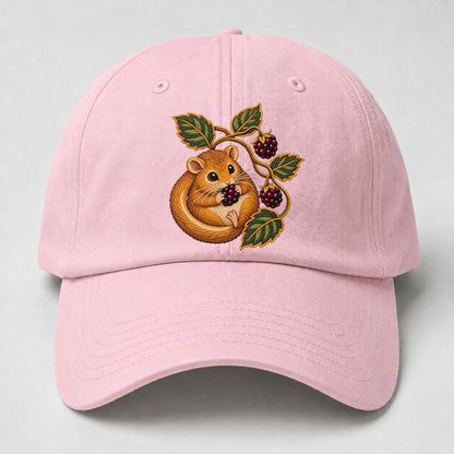 British Hedgerow Dormouse And Blackberries Uk Culture Heritage Baseball Cap – Pink