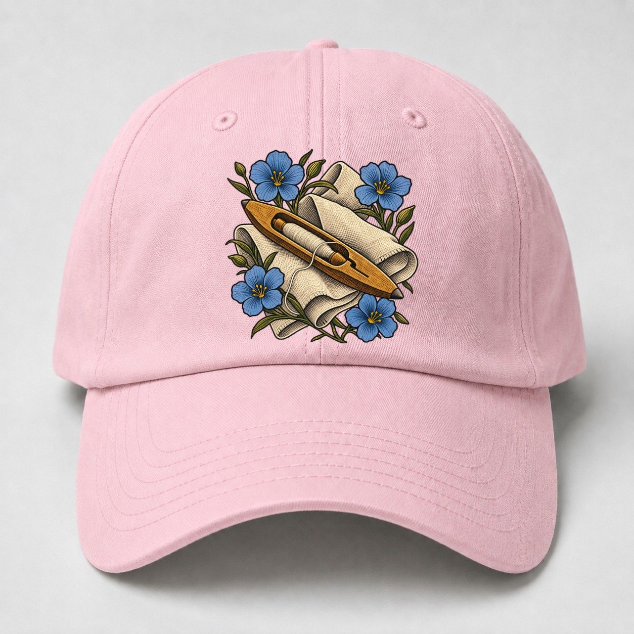 Ulster Linen Shuttle And Flax Uk Culture Heritage Baseball Cap – Pink