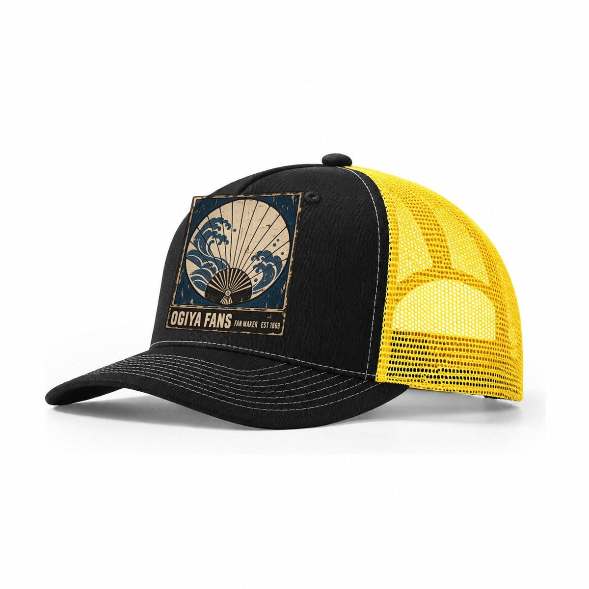 Ogiya Fan Makers Noren Trade Co Trucker Hat – Black Yellow