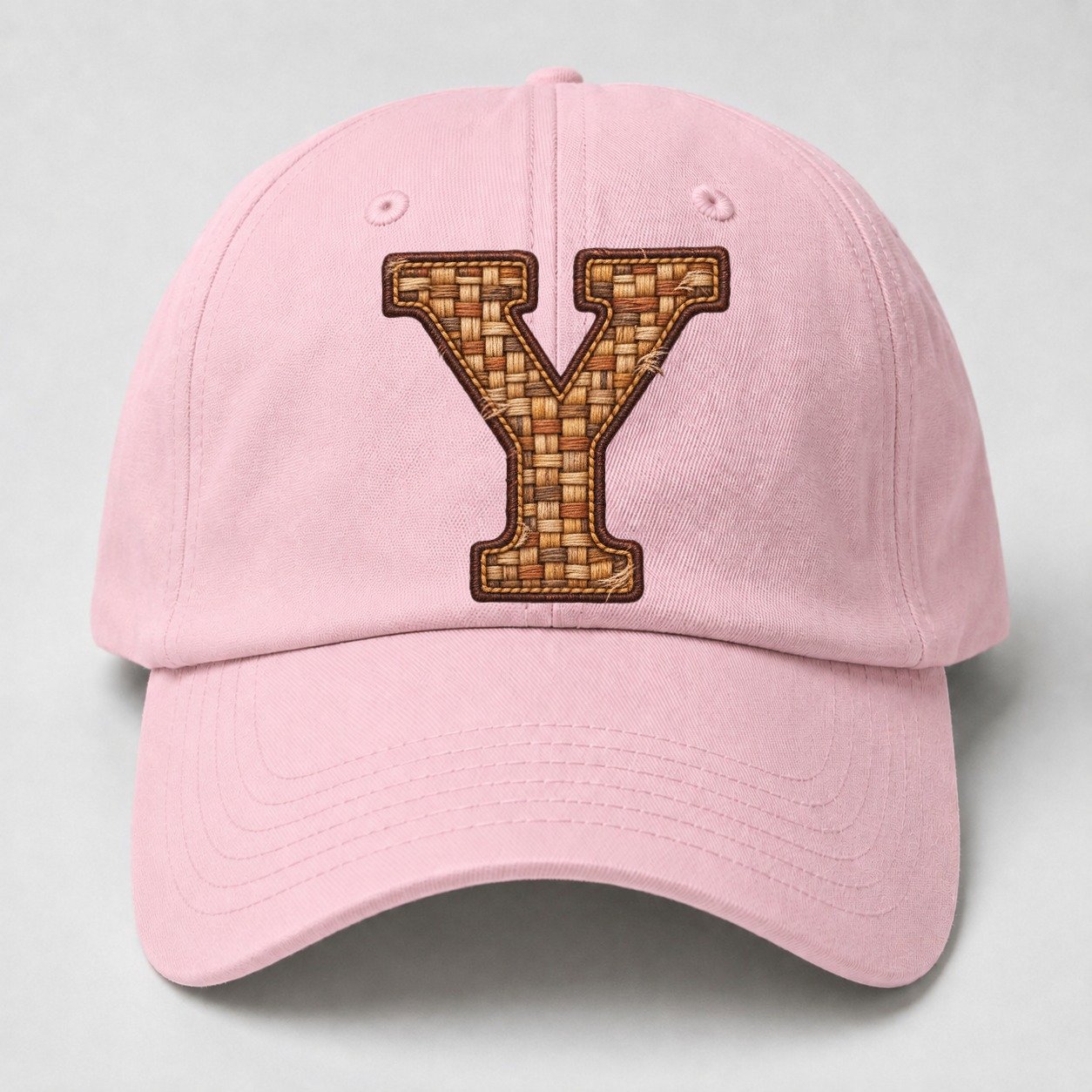 Woven Tweed Y Monogram Baseball Cap – Pink