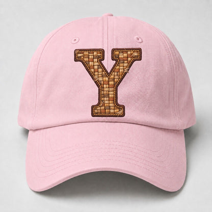 Woven Tweed Y Monogram Baseball Cap – Pink