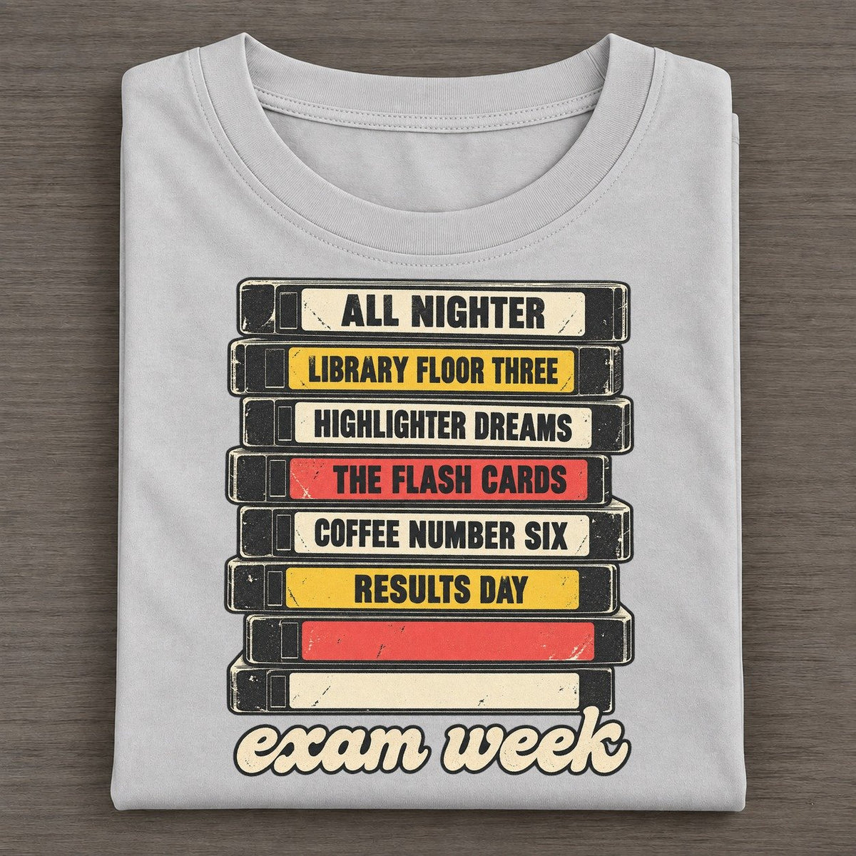 Exam Week Rewind Shelf Classic T-shirt – Grey