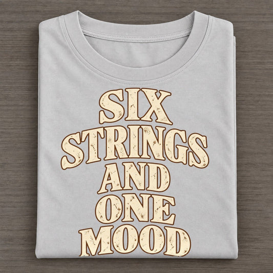 Six Strings And One Mood Pastimes Companions Classic T-shirt – Grey