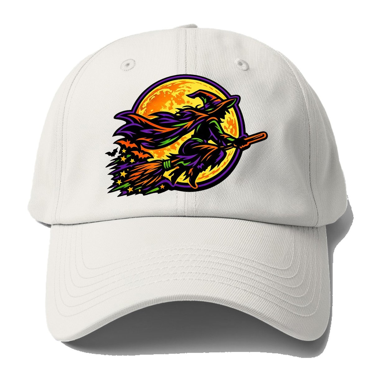 Flying Witch Moon Baseball Cap – Off White