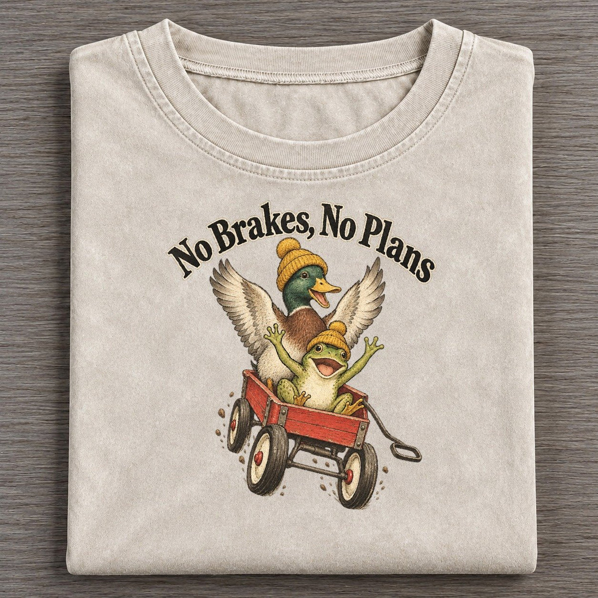No Brakes No Plans Kerfuffle Club Vintage T-shirt – Off White