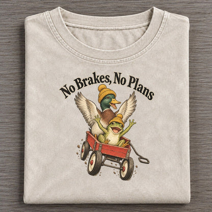 No Brakes No Plans Kerfuffle Club Vintage T-shirt – Off White