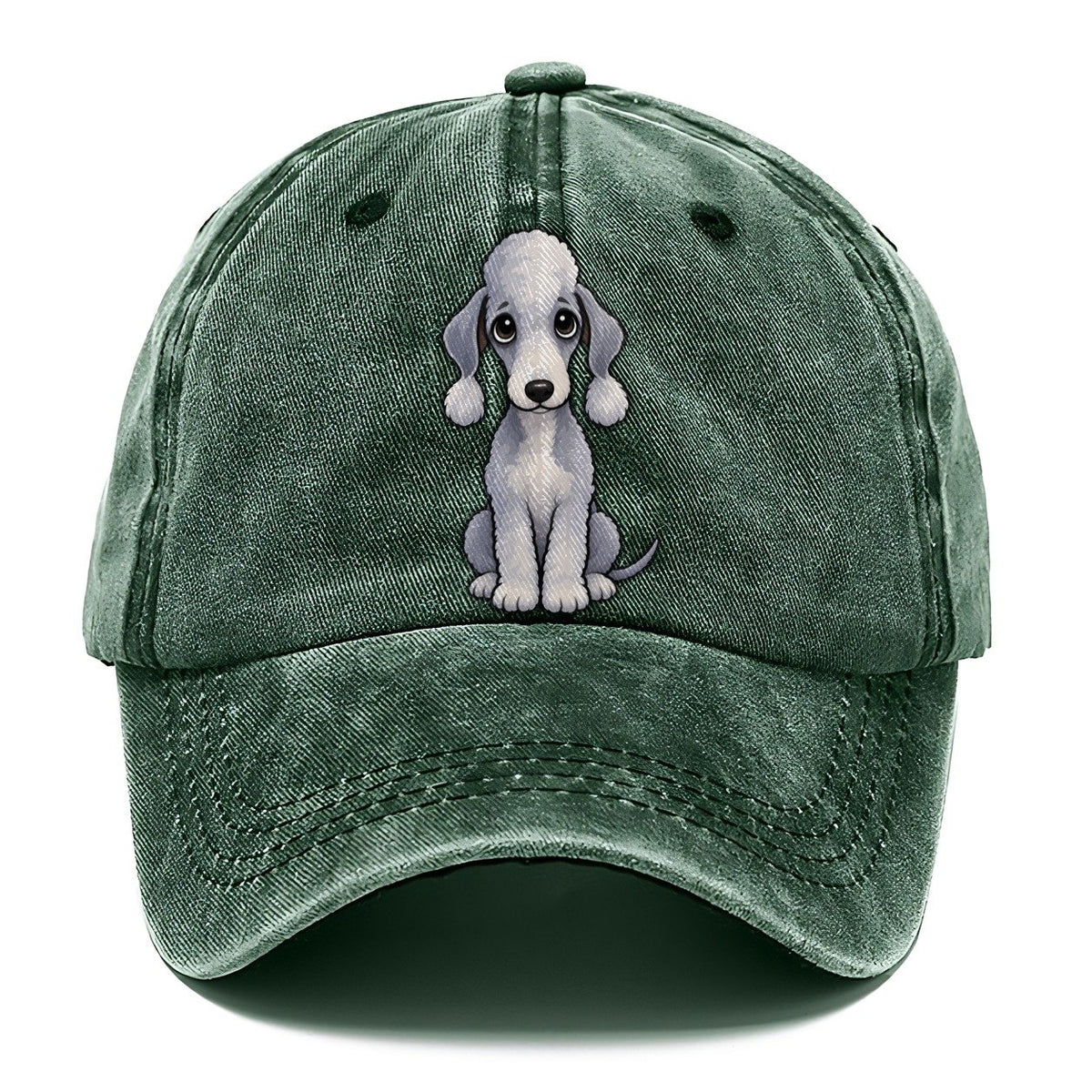 Bedlington Terrier Sitting Sweetheart Classic Cap – Forest Mist