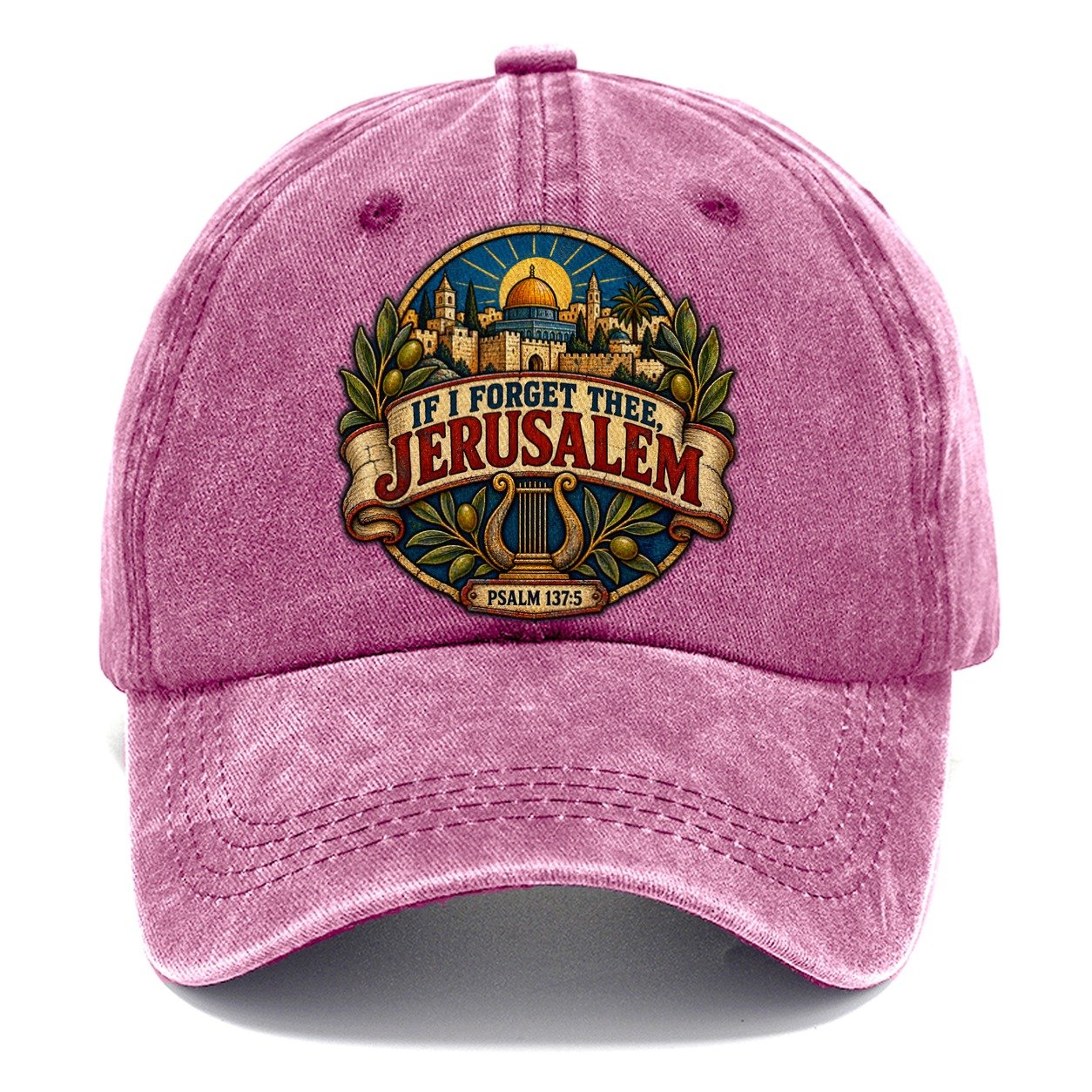 Psalm If I Forget Thee Jerusalem Classic Cap – Dusty Rose
