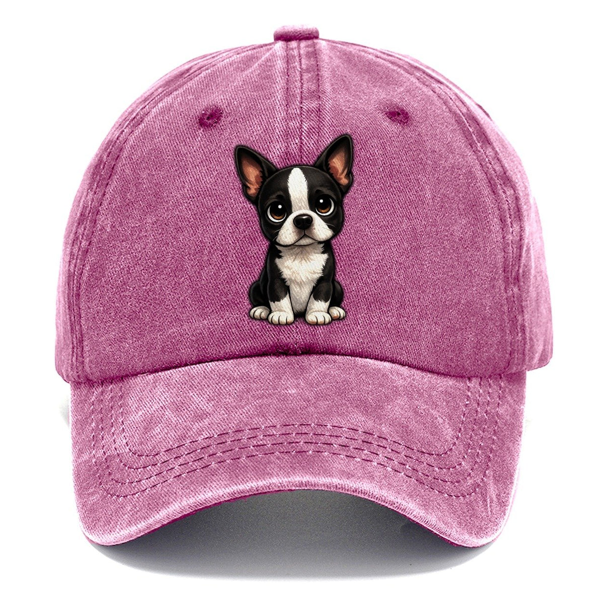 Boston Terrier Sitting Sweetheart Classic Cap – Dusty Rose