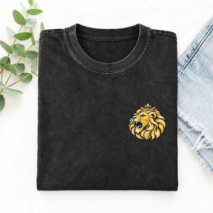 Lion Of Judah Left Chest Vintage T-shirt – Black