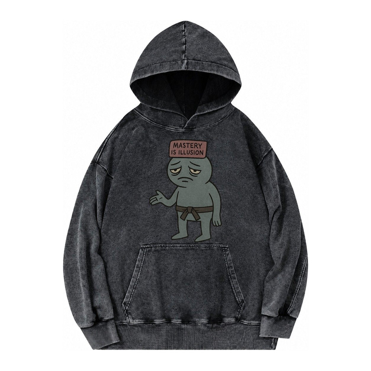 Black Pug Charming Companion Vintage Washed Hoodie – Black