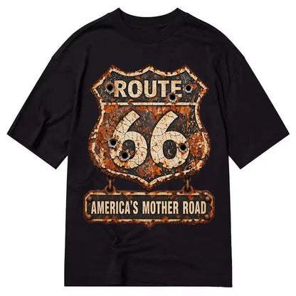 Route 66 Weathered Classic T-shirt – Black