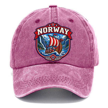 Norway Retro Badge Country Logos Classic Cap – Dusty Rose