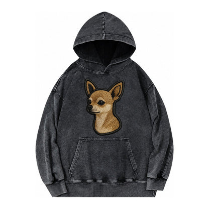 Chihuahua Logo Vintage Washed Hoodie – Black
