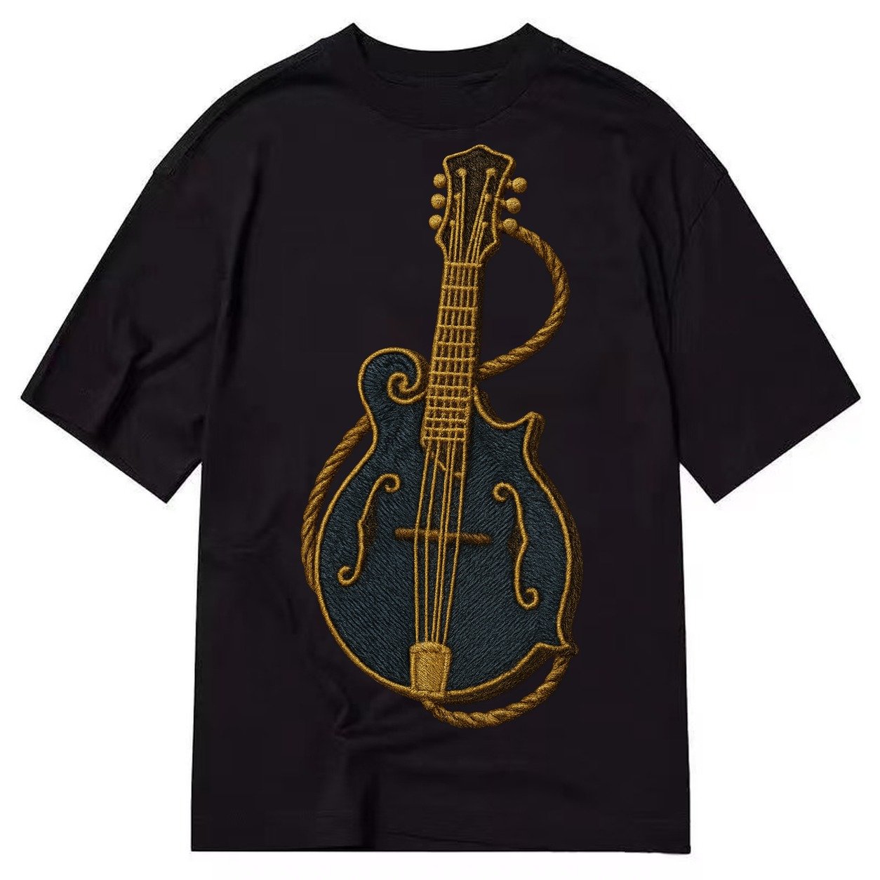 Mandolin Bluegrass Mandolin With F Holes And Double Strings Classic T-shirt – Black