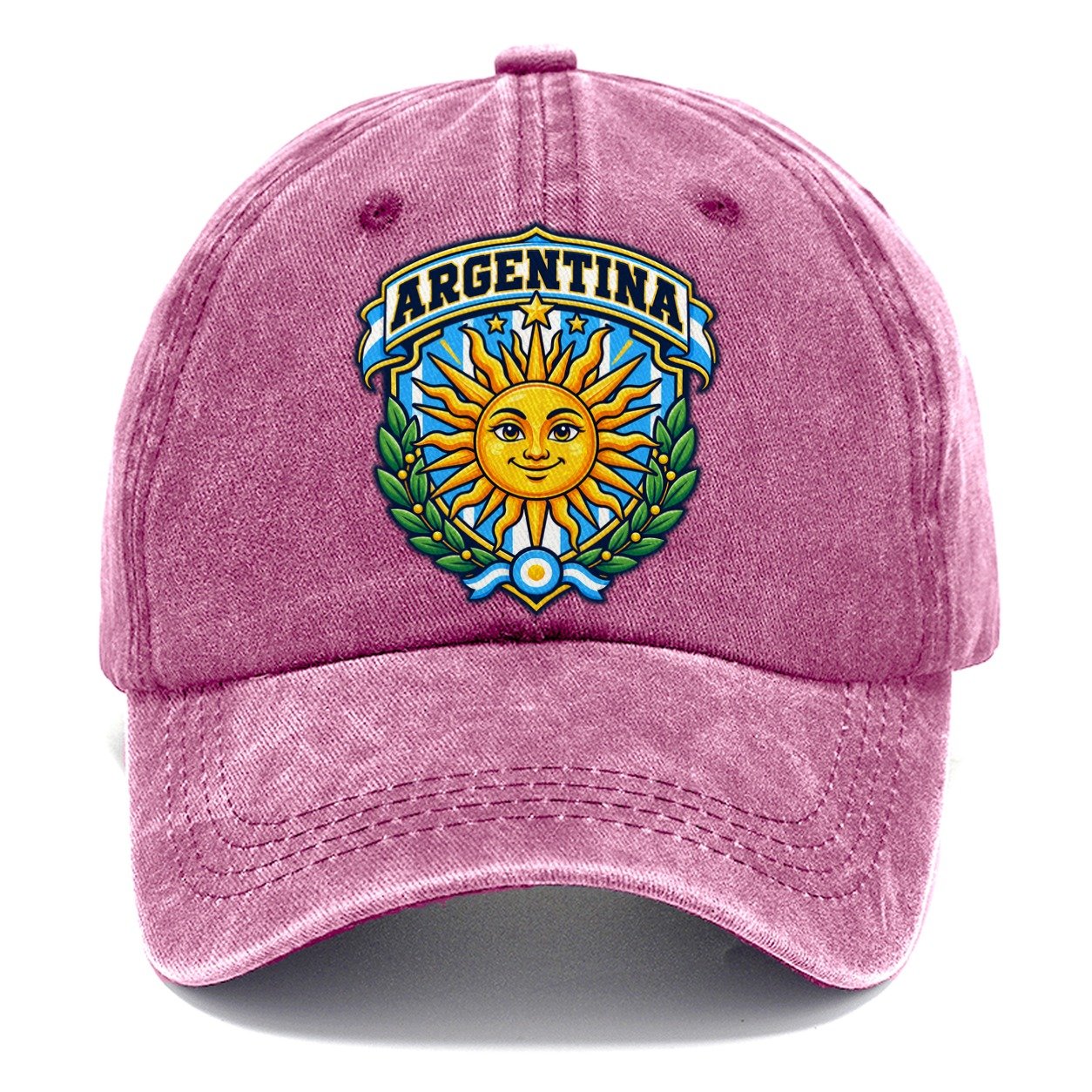 Argentina Retro Badge Country Logos Classic Cap – Dusty Rose