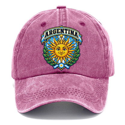 Argentina Retro Badge Country Logos Classic Cap – Dusty Rose
