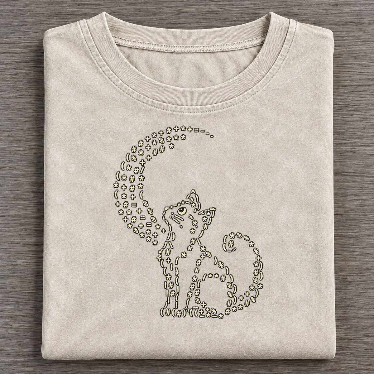 Midnight Cat Crescent Vintage T-shirt – Off White