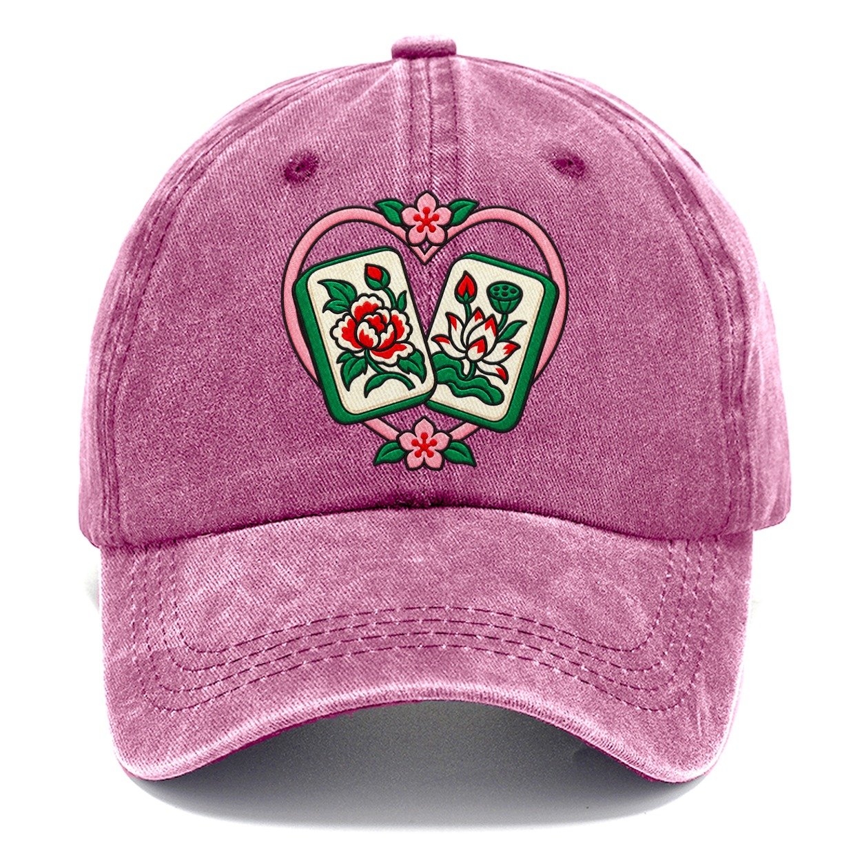 Lucky Pair Mahjong Game Night Classic Cap – Dusty Rose