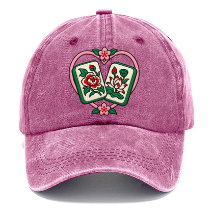 Lucky Pair Mahjong Game Night Classic Cap – Dusty Rose