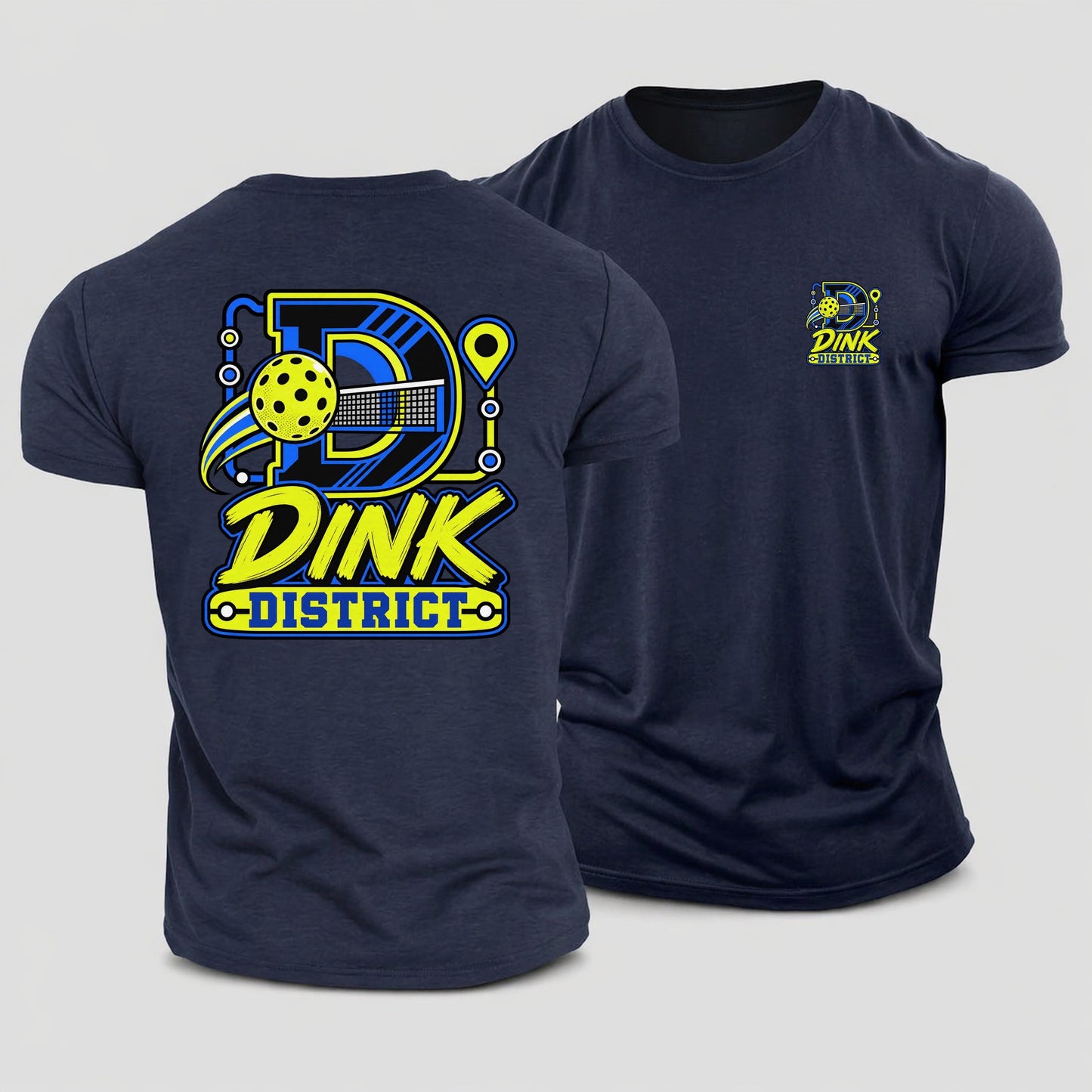 Dink District Pickleball Life Cotton T-Shirt – Navy