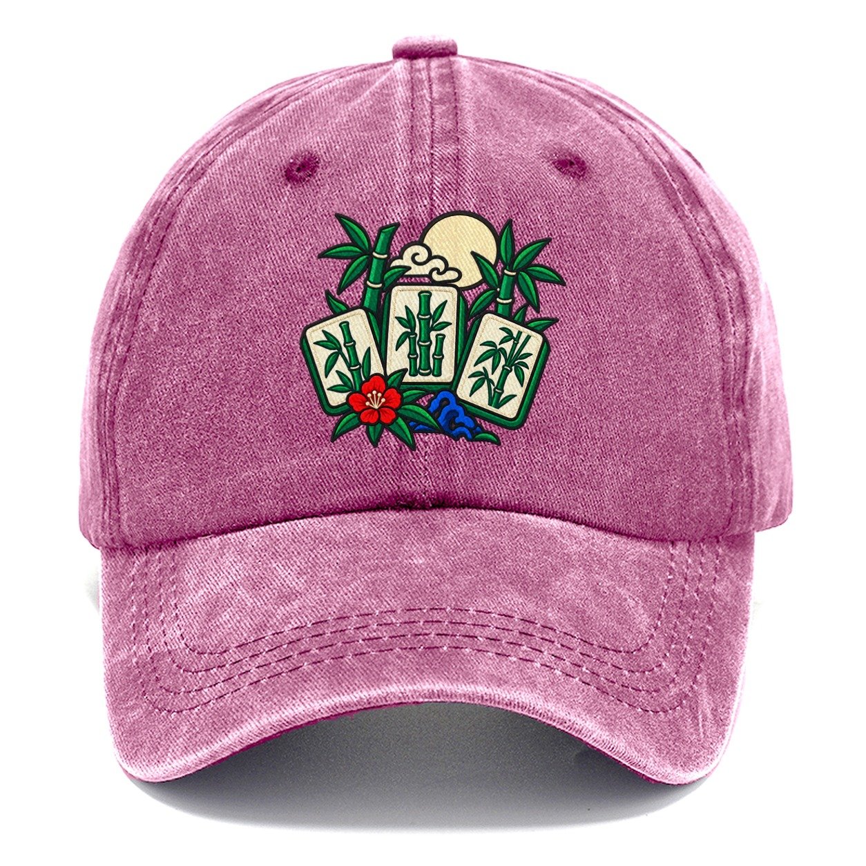 Bamboo Garden Mahjong Game Night Classic Cap – Dusty Rose