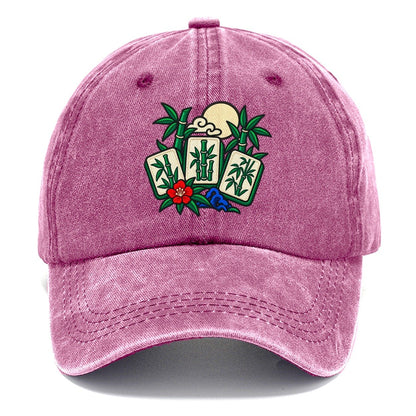 Bamboo Garden Mahjong Game Night Classic Cap – Dusty Rose