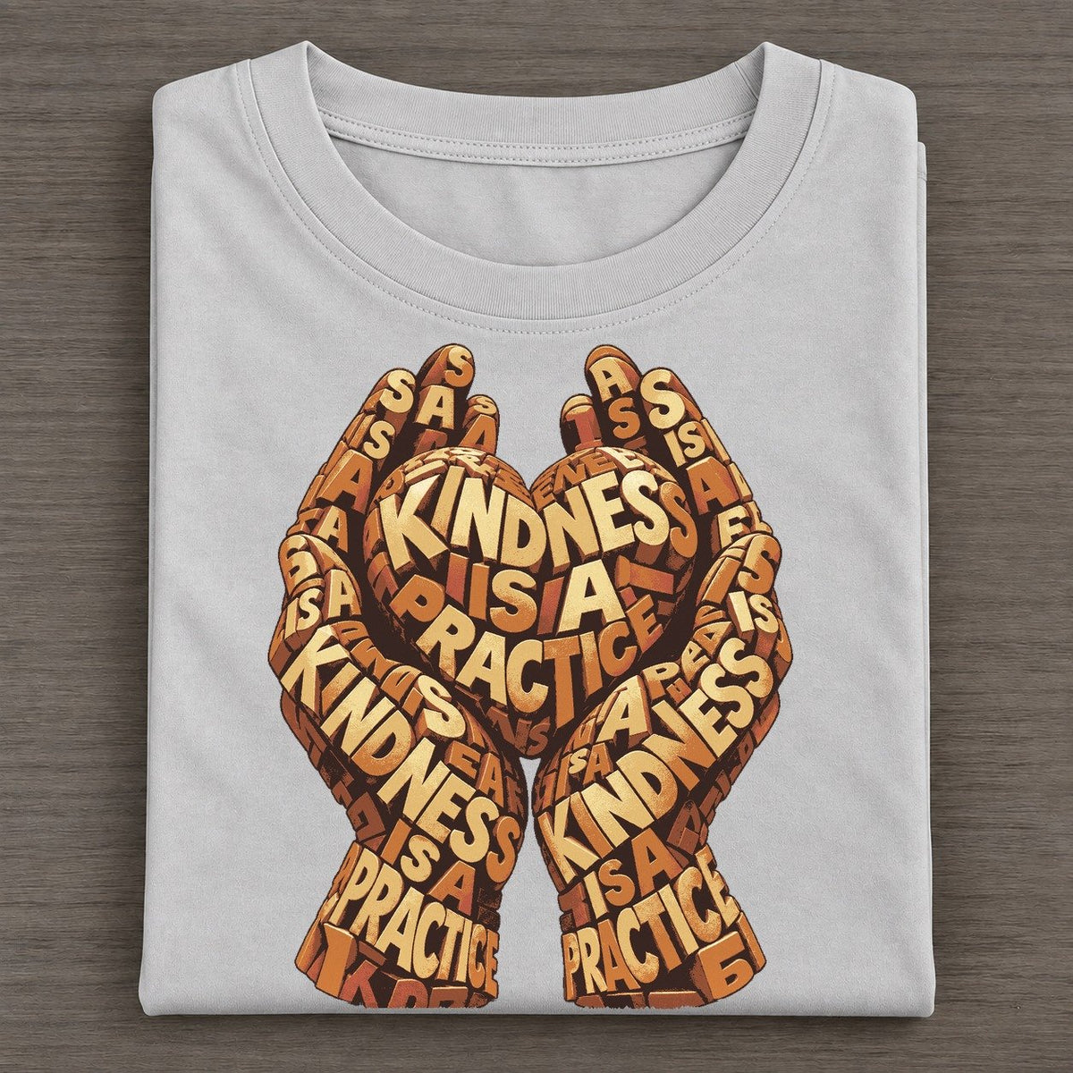 Hands And Heart Letter Sculpture Classic T-shirt – Grey