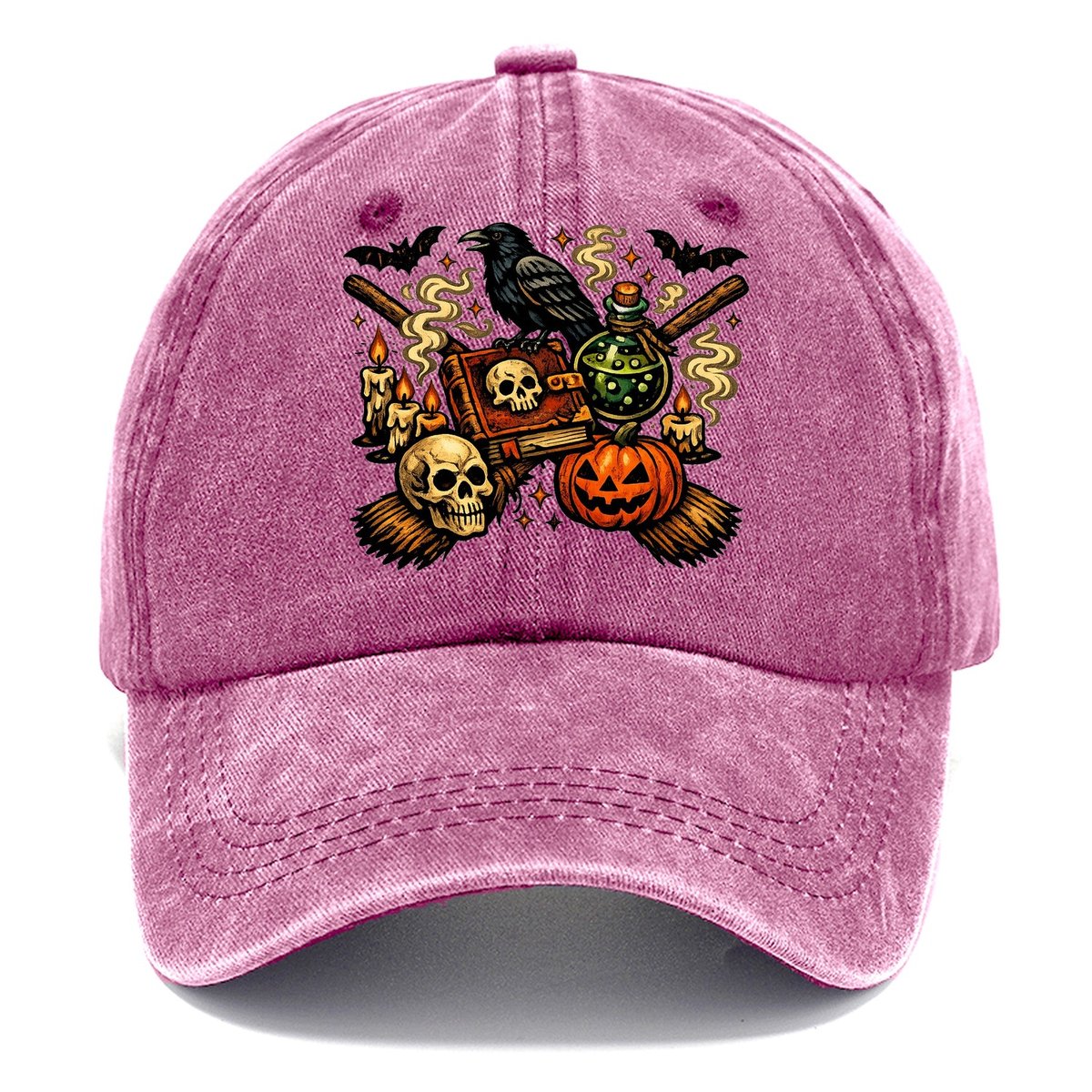 Vintage Witch Spellbook Raven Classic Cap – Dusty Rose