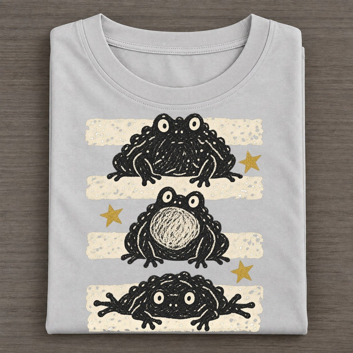 Chalk Toads Night Stripes Classic T-shirt – Grey