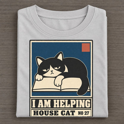 I Am Helping Neko Says No Classic T-shirt – Grey