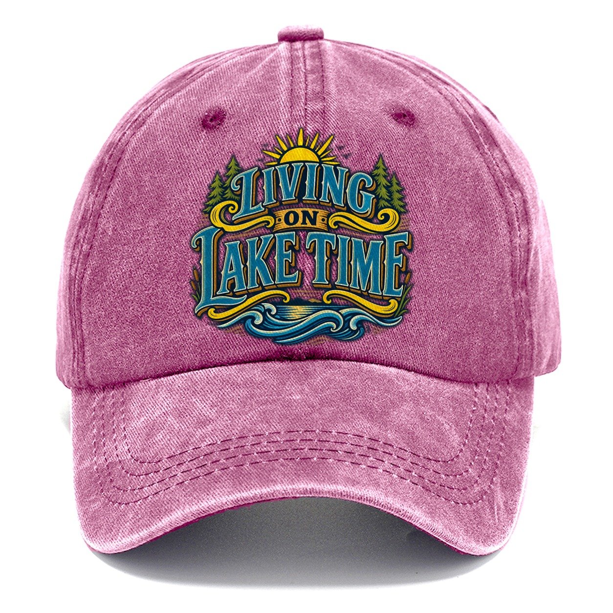 Living On Lake Time Retired Living Classic Cap – Dusty Rose